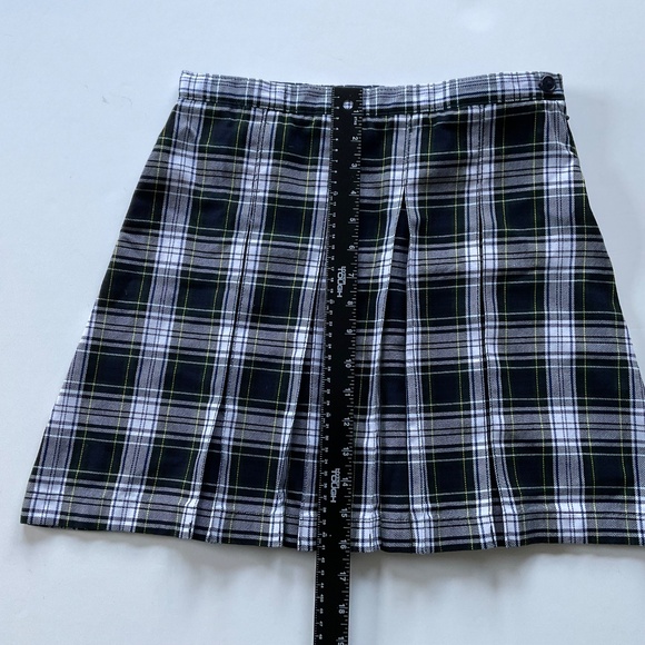Lands' End Girls School Uniform Mini Skirt Sz 12 Plaid Pleated Preppy Academia - Picture 4 of 9